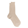 Men's 100% mercerised cotton lisle ribbed socks - Beige