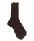 Men's 100% mercerised cotton lisle ribbed socks - Dark brown