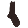 Men's 100% mercerised cotton lisle ribbed socks - Dark brown | Doré Doré