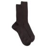 Men's merino wool ribbed socks - Chocolate brown