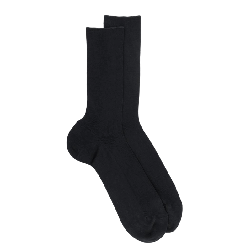 Comfort cotton socks without elasticated top - Black | Doré Doré