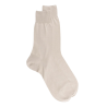 Men's fine mercerised cotton lisle jersey knit socks - Beige