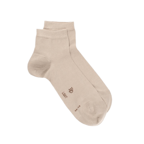 Men's cotton lisle and polyamide sneaker socks - Beige | Doré Doré