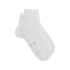 Men's cotton lisle and polyamide sneaker socks - White | Doré Doré