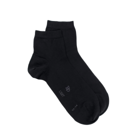 Men's cotton lisle and polyamide sneaker socks - Black | Doré Doré