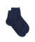 Women's mercerised cotton lisle sneaker socks - Navy blue
