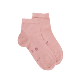 Women's mercerised cotton lisle sneaker socks - Praline pink | Doré Doré