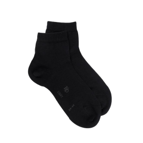 Women's mercerised cotton lisle sneaker socks - Black | Doré Doré