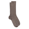 Men's comfort cotton socks with elastic-free edges - Light brown
