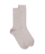 Women's comfort cotton socks with elastic-free edges - Linen-beige
