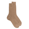 Men's 100% mercerised cotton lisle ribbed socks - Camel