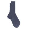 Men's 100% mercerised cotton lisle ribbed socks - Denim blue