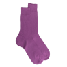 Men's 100% mercerised cotton lisle ribbed socks - Purple grappe | Doré Doré