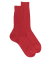 Men's 100% mercerised cotton lisle ribbed socks - Red