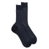 Men's mercerised cotton lisle two-tone socks - Grey and blue