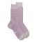 Men's mercerised cotton lisle caviar socks - Grey & pink