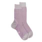 Men's mercerised cotton lisle caviar socks - Grey & pink | Doré Doré