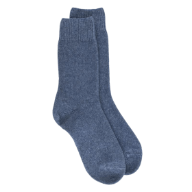 Women's wool and cashmere socks - Denim blue | Doré Doré