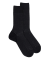 Men's wool and cotton ribbed vanisé socks - Black
