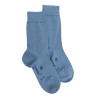 Women's wool and cotton plain socks - Blue Macadam