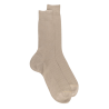 Men's luxury fine cotton lisle ribbed socks - Beige | Doré Doré