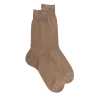 Men's fine gauge 100% cotton lisle socks - Brown Fawn