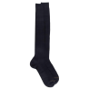 Men's luxury cotton lisle ribbed knee-high socks - Dark blue | Doré Doré