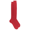 Men's pure cotton lisle ribbed knee-high socks - Red | Doré Doré