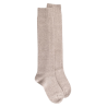 Women's long wool and cashmere plain socks - Beige