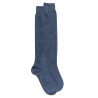 Women's long wool and cashmere plain socks - Blue
