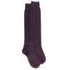 Women's long wool and cashmere plain socks - Mulberry purple