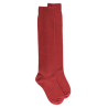 Women's long wool and cashmere plain socks - Red | Doré Doré