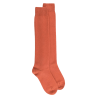 Women's long wool and cashmere plain socks - Orange
