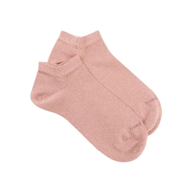 Women's cotton socks with shiny lurex effect - Pink | Doré Doré