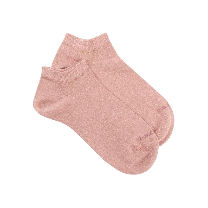 Women's cotton socks with shiny lurex effect - Pink | Doré Doré