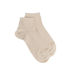 Women's glitter cotton ankle socks - Beige Desert | Doré Doré