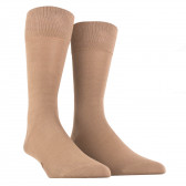 Light socks in mercerised cotton - Dark beige