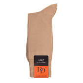 Light socks in mercerised cotton - Dark beige