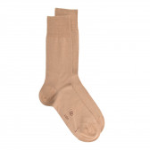 Light socks in mercerised cotton - Dark beige