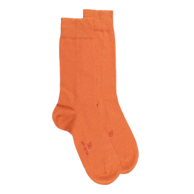 Men's fine gauge egyptian cotton socks - Orange | Doré Doré