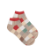 Kids' checkered cotton trainer socks - Beige grege & Red
