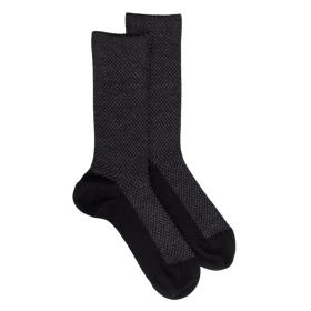 Geometric wool socks - Black and grey | Doré Doré
