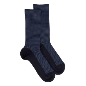 Geometric wool socks - Navy blue | Doré Doré