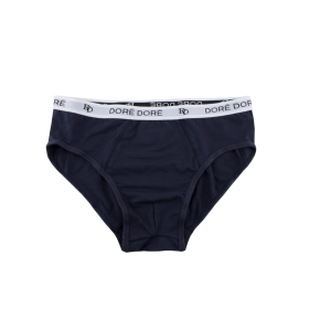 Men's plain cotton briefs with branded elastic stone - Navy blue | Doré Doré