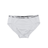 Men's plain cotton briefs with branded elastic stone - White