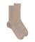 Women's ribbed cotton lisle socks - Beige Sand