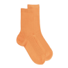 Women's ribbed cotton lisle socks - Orange Citrus