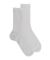 Women's ribbed cotton lisle socks - White