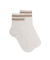Kids' openwork cotton lisle ankle socks with striped contrast cuff - Cream & Beige Sand