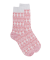 Women's cotton socks with tribals repeat pattern - Pink Geranium